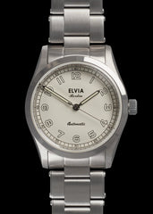 Elvia 1950s patroon 25 juwelen automatisch, 200m waterbestendig horloge met retro lichtgevende verf, saffierglas en een retro 1950s stijl armband