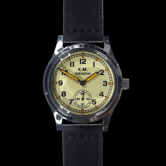 WW2 Design Siegerin Luchtmacht Piloten Off-White Horloge met Automatisch Uurwerk