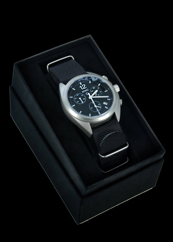 MWC NAVO Patroon Roestvrij Staal Hybride Militaire Piloten Chronograaf met Saffier Kristal