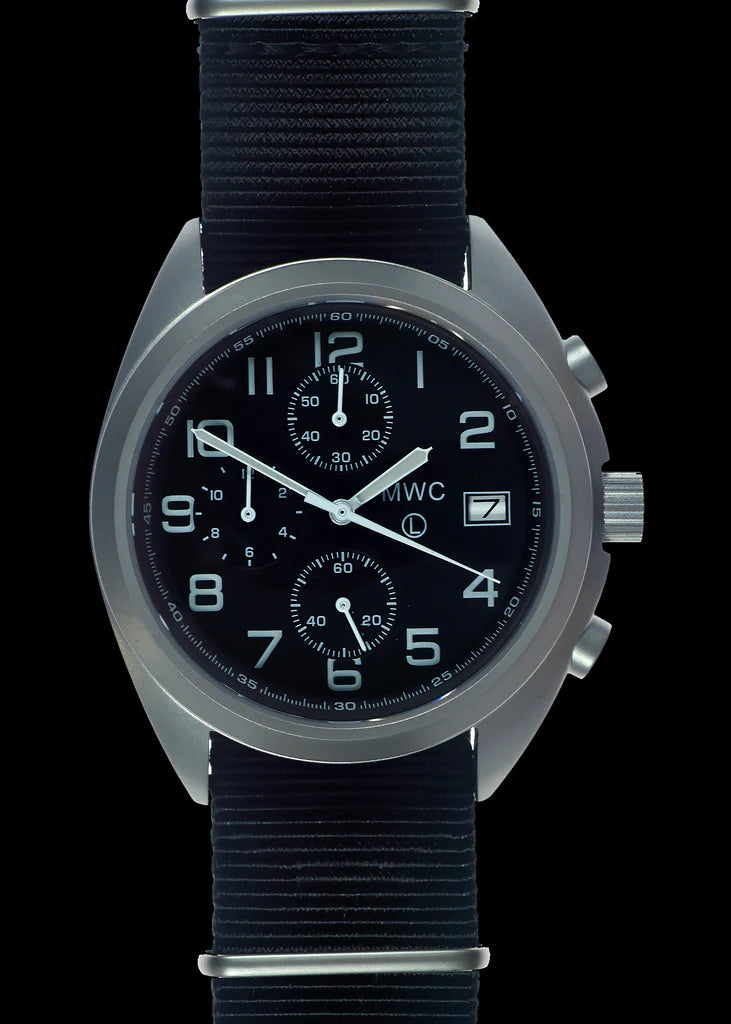 MWC NAVO Patroon Roestvrij Staal Hybride Militaire Piloten Chronograaf met Saffier Kristal