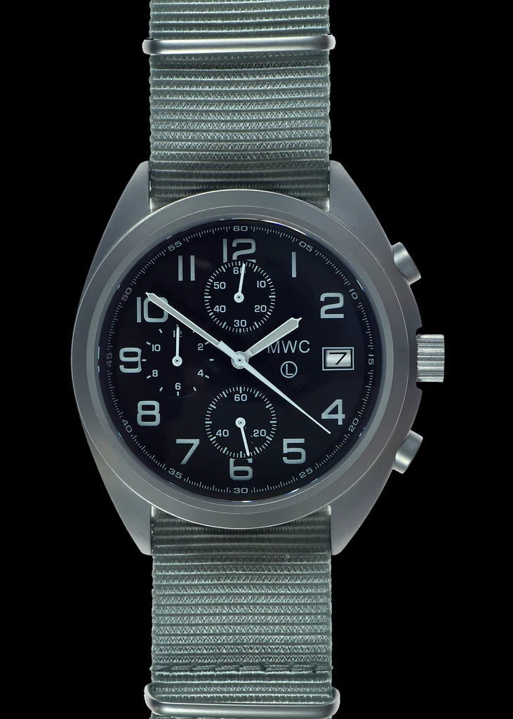 MWC NAVO Patroon Roestvrij Staal Hybride Militaire Piloten Chronograaf met Saffier Kristal