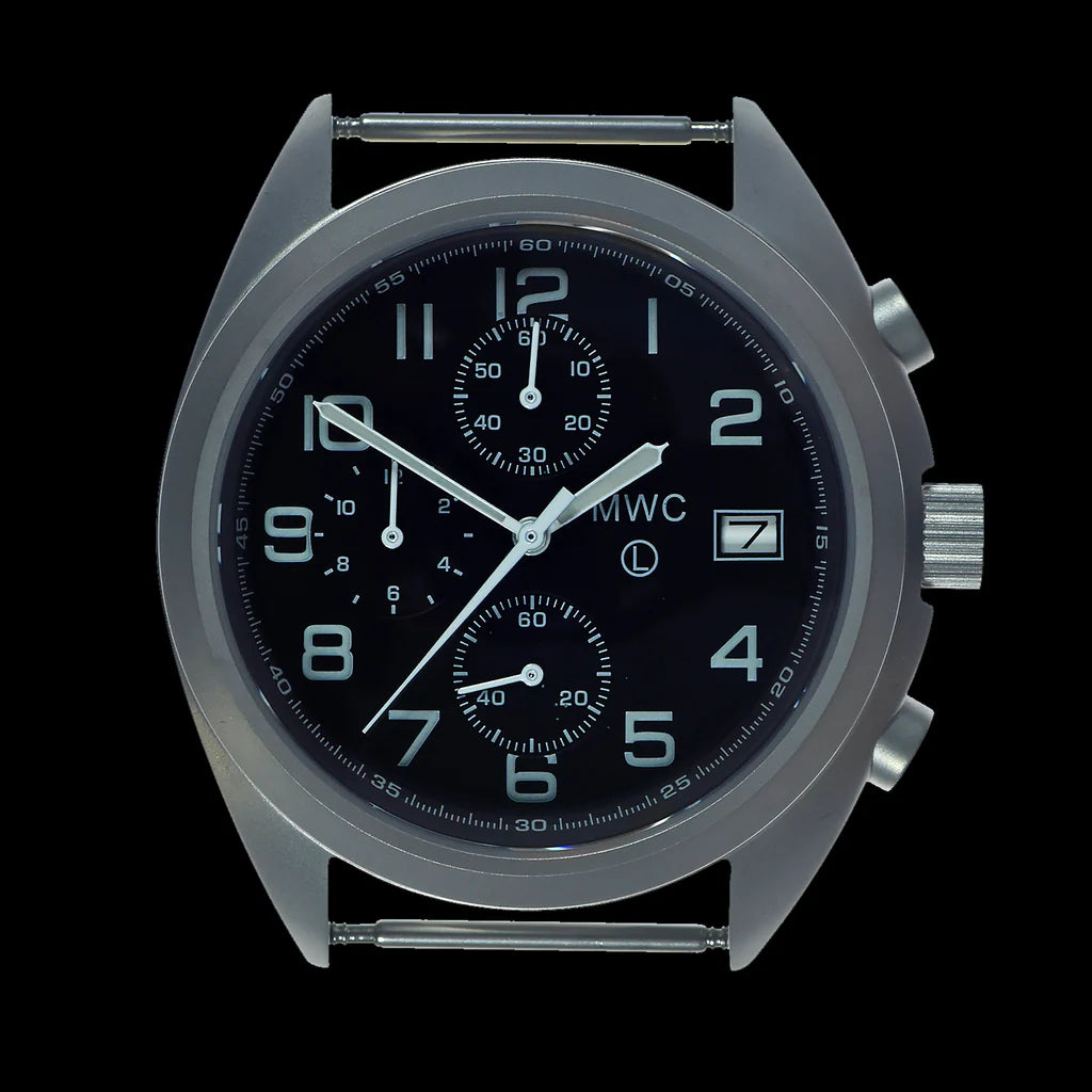 MWC NAVO Patroon Roestvrij Staal Hybride Militaire Piloten Chronograaf met Saffier Kristal