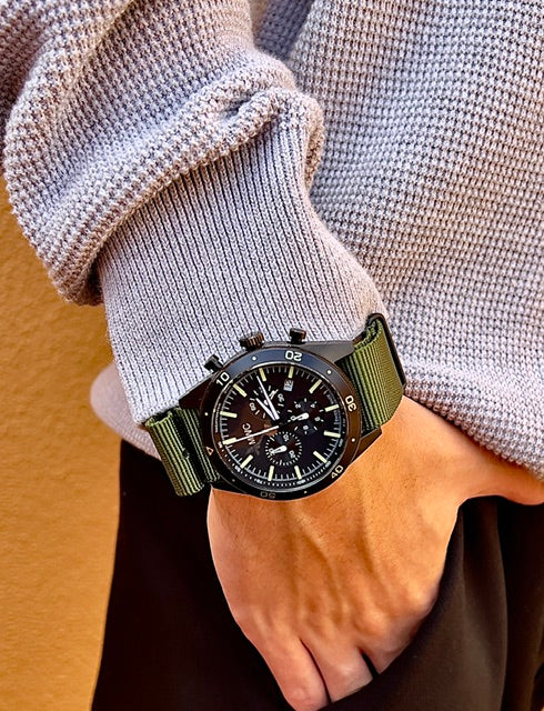 Limited Edition MWC 100m waterbestendige Zwitserse luchtvaartpiloten chronograaf (coverte PVD-afwerking)