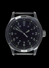 MWC Mk III roestvrij staal, jaren 50-patroon, 100 m waterbestendig, automatisch militair horloge met saffierglas (variant met 12/24-uurs wijzerplaat)