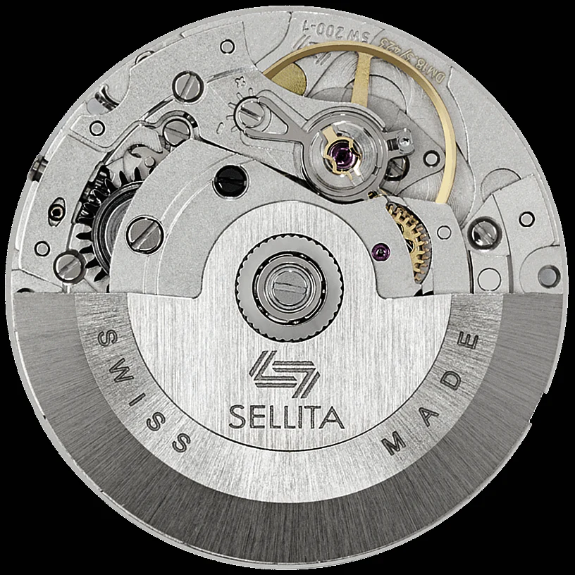 MWC 100atm / 3.280ft / 1000m waterbestendig duikhorloge in roestvrijstalen kast met heliumventiel op siliconen band / 100% Zwitsers gemaakt met een Sellita SW200 26 Jewel automatisch uurwerk