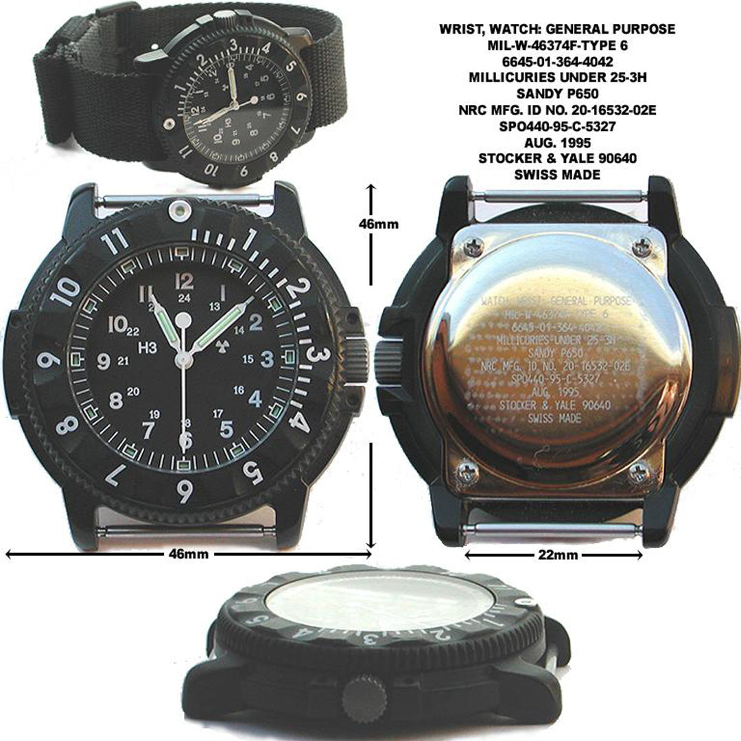 Military Watch Company Titanium P656 "Tactical Series" met GTLS Tritium en 10 jaar batterijduur