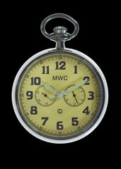 Algemeen dienstplichtig militair zakhorloge (hybride uurwerk met crème wijzerplaat)