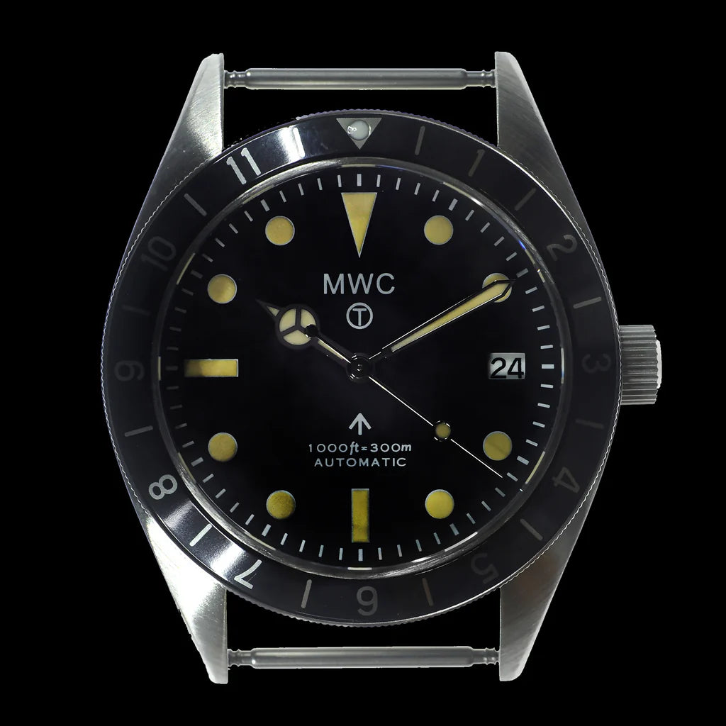 MWC Classic 1960s Pattern Dual Time Zone Automatic Divers Watch met Retro Luminova-verf en saffierglas