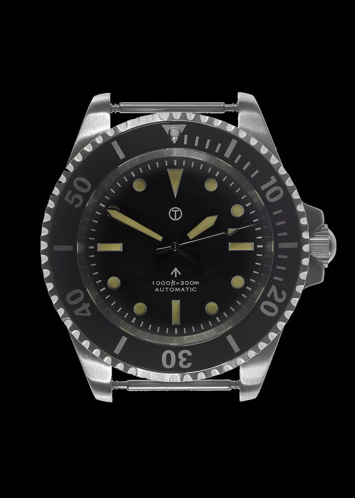 MWC 24 Jewel 1982 Pattern 300m Automatisch Militair Duikershorloge met Saffier Kristal op een NAVO Webbing Band (Niet Datum Versie)