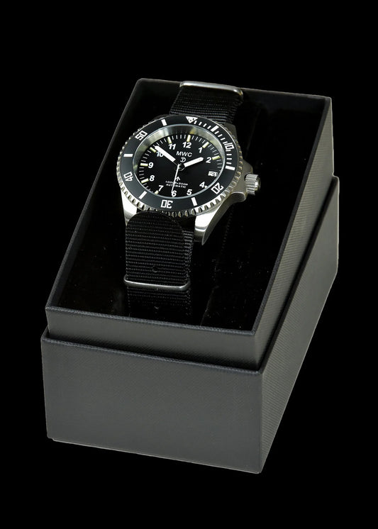 Military Watch Company 24 Juwelen 300m Duikers Horloge met Schroefkroon en Secondestop