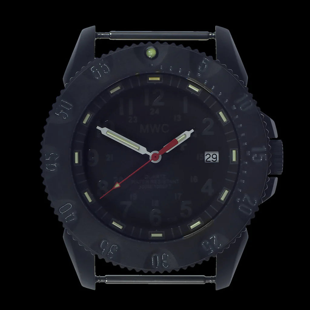 MWC P656 Nieuwste model Titanium Tactical Series horloge met ingetogen wijzerplaat, GTLS Tritium en tien jaar batterijduur (datumversie)
