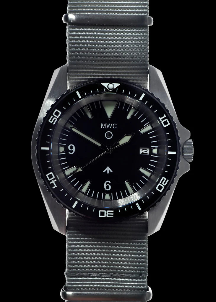 Roestvrijstalen militair duikhorloge met automatisch 24-juwelen uurwerk, 12-uurs wijzerplaat, saffierglas en keramische lunette (tactische massieve bandstaven)