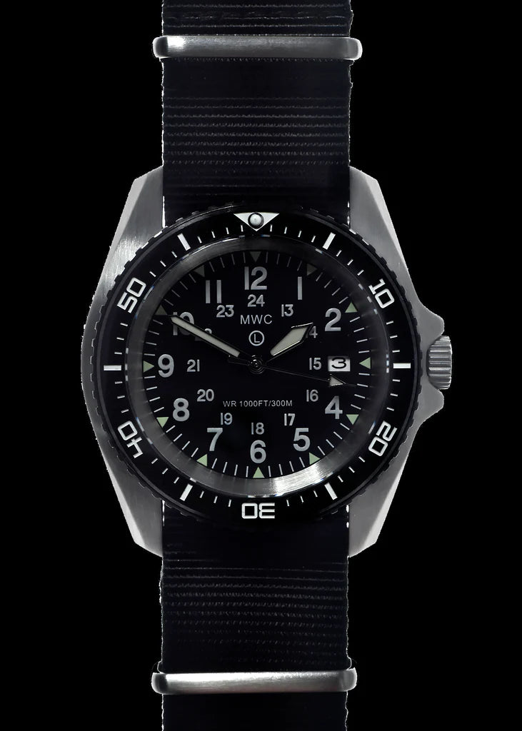 Roestvrijstalen militair duikhorloge met automatisch 24-juwelen uurwerk, 12/24-uurs wijzerplaat, saffierglas en keramische lunette (tactische massieve bandstaven)