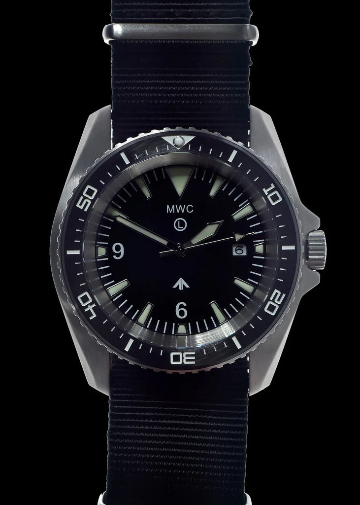 MWC Heavy Duty 300m militair duikhorloge in roestvrijstalen kast (kwarts) met saffierglas en keramische lunette (massieve staafversie)