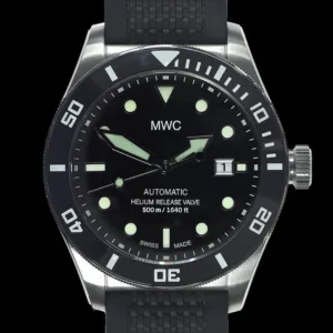 MWC Swiss Made 500m (1640ft) waterbestendig automatisch duikhorloge in roestvrij staal met saffierglas