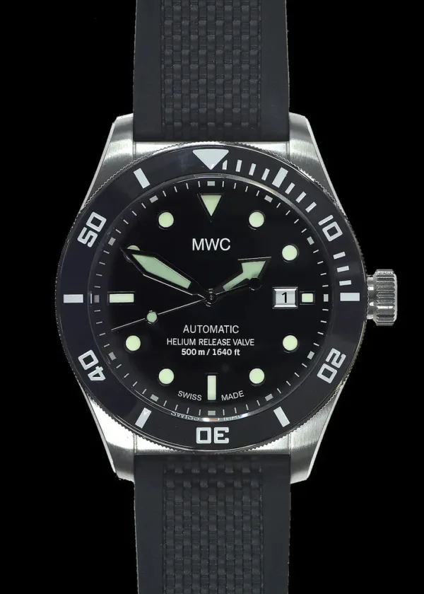 MWC Swiss Made 500m (1640ft) waterbestendig automatisch duikhorloge in roestvrij staal met saffierglas