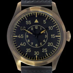 MWC Classic 46mm Limited Edition Bronze XL Luftwaffe-patroon Militaire pilotenhorloge met saffierglas (Retro wijzerplaatversie)