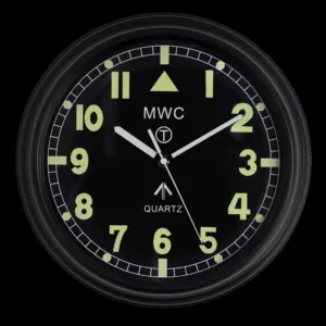 MWC Retro G10-patroon militaire wandklok met stil quartz-uurwerk en snelle secondewijzer (afmeting 30