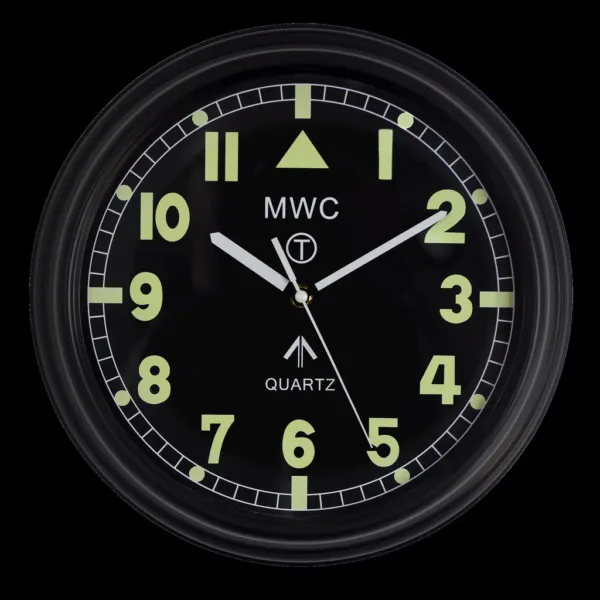 MWC Retro G10-patroon militaire wandklok met stil quartz-uurwerk en snelle secondewijzer (afmeting 30