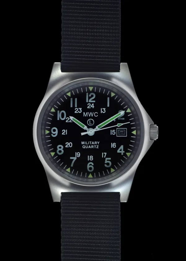 Military Watch Company G10 12/24 Horloge met Datum en Roestvrij Stalen Kast