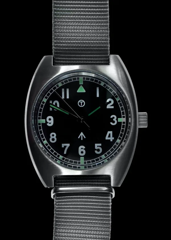 MWC W10 1970's Patroon (merkloze wijzerplaat) Hybride Quartz/Mechanisch Militair Horloge met 100m Waterbestendigheid