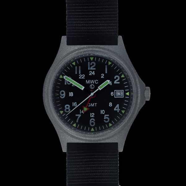 Military Watch Company GMT (Dubbele Tijd Zone) Militair Horloge met Militaire Anti-reflectieve PVD Coating in Gunmetal