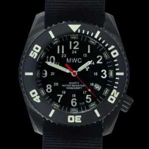 MWC “Depthmaster” 100atm / 3.280ft / 1000m waterbestendig militair duikhorloge in PVD roestvrijstalen kast met GTLS en heliumventiel (batterijduur 10 jaar)