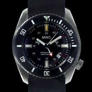 MWC “Submariner / Marine Crew Divers Watch” 500m (1,640ft) Waterbestendig Dual Time Zone Militair horloge in een roestvrij stalen kast met GTLS en Helium ventiel