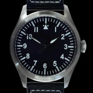 MWC 1940s Pattern Classic 46mm Limited Edition XL Militair Pilotenhorloge met Saffierglas – Met Eenvoudige Achterkant Geschikt voor Graveren