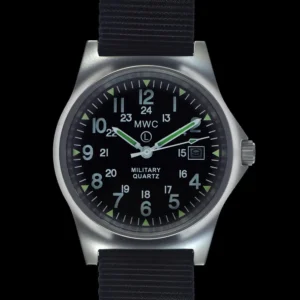 Military Watch Company G10 12/24 Horloge met Datum en Roestvrij Stalen Kast