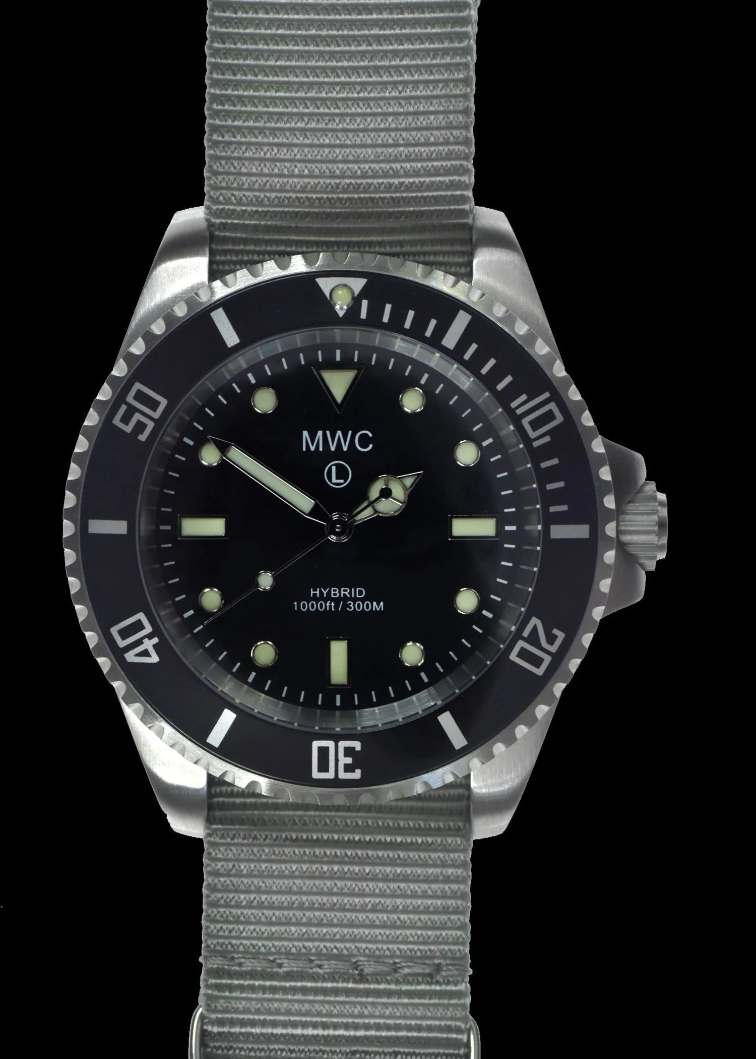MWC 300m / 1000ft Stainless Steel Hybrid Military Divers Watch with Sweep Secondhand - Afbeelding 3