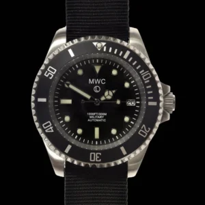 MWC 21 Jewel 300m Automatisch Militair Duikhorloge met Saffierglas en Keramische Lunette op een NATO Webbing Band
