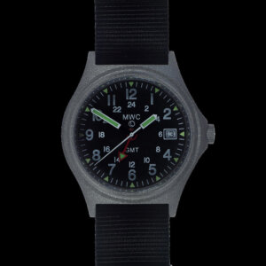Military Watch Company GMT (Dubbele Tijd Zone) Militair Horloge met Militaire Anti-reflectieve PVD Coating in Gunmetal