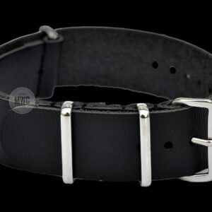 18mm Black Leather NATO Militair Horloge Strap – Authentiek Militair Design