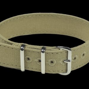 Retro Pattern 18mm Canvas Militair Horloge Strap in Khaki –