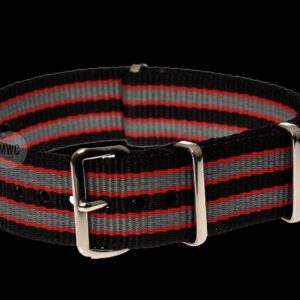 20mm Black, Red and Grey NATO Militair Horloge Strap – Authe
