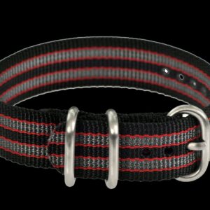 18mm black, Red and Grey Zulu Militair Horloge Strap – Authentiek Militair Design