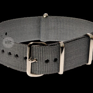 24mm Grey NATO Militair Horloge Strap with Stainless Steel B