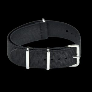 20mm Elasticated Black NATO Militair Horloge Strap – Authent
