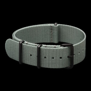 20mm Grey NATO Horloge Strap with PVD Black Stainless Steel