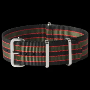 24mm Black, Red and Olive Green NATO Militair Horloge Strap