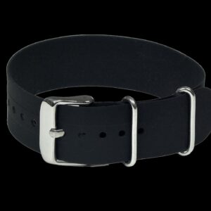 22mm Black Silicone/Rubber NATO Militair Horloge Strap – Aut