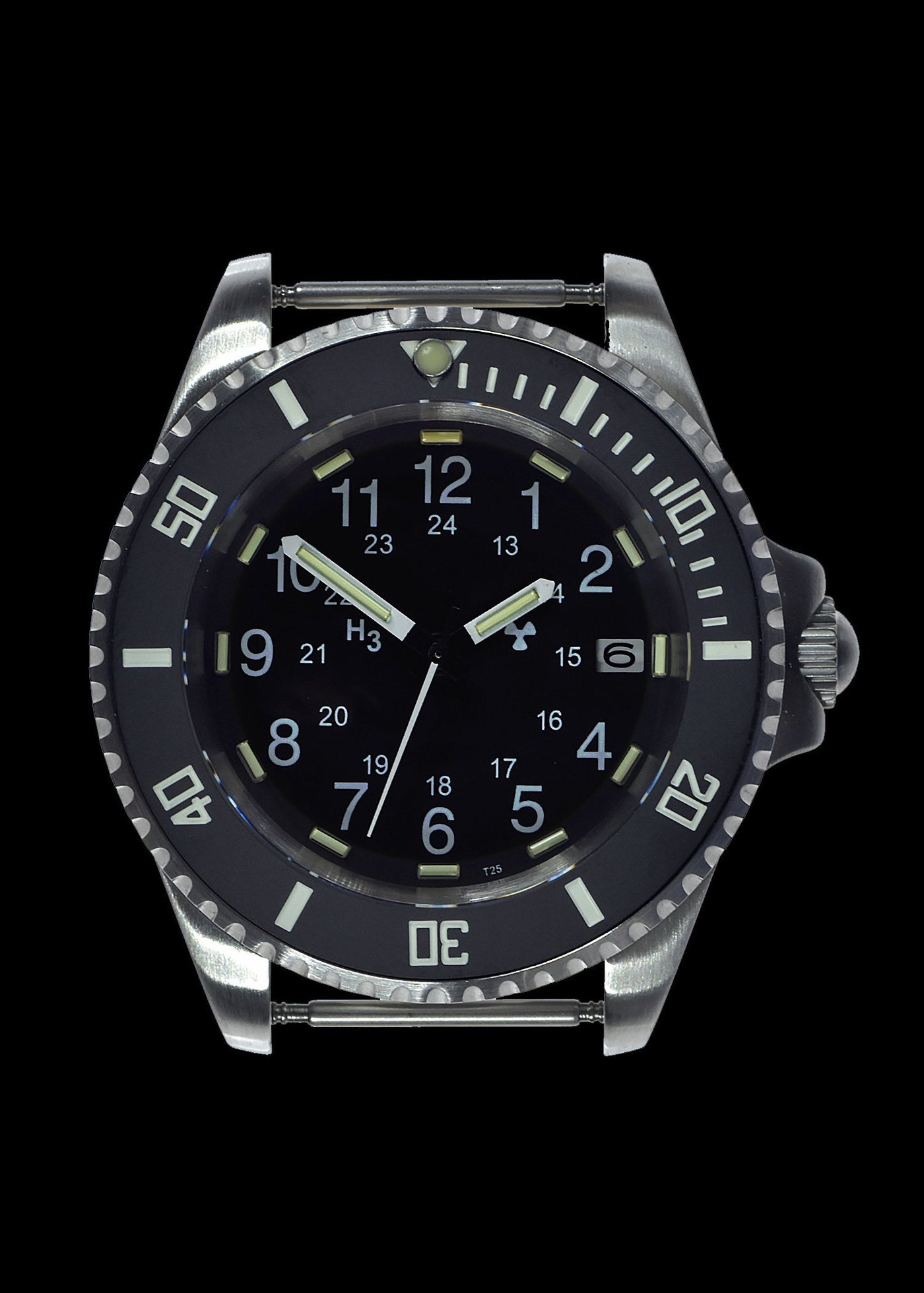 MWC 24 Jewel 300m Automatic Militair Divers Horloge with Tritium GTLS Illumination, Sapphire Crystal and Ceramic Bezel – Authentiek Militair Design