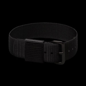 18mm 1980s U.S Pattern Black Militair Horloge Strap with PVD Steel Fasteners – Authentiek Militair Design