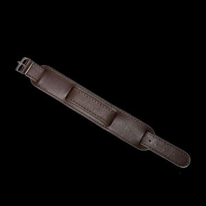 Brown 1950s Pattern 20mm Leather Militair Horloge Strap with