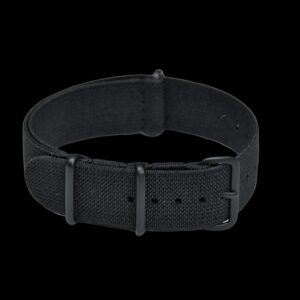 20mm Elasticated Black NATO Militair Horloge Strap with PVD