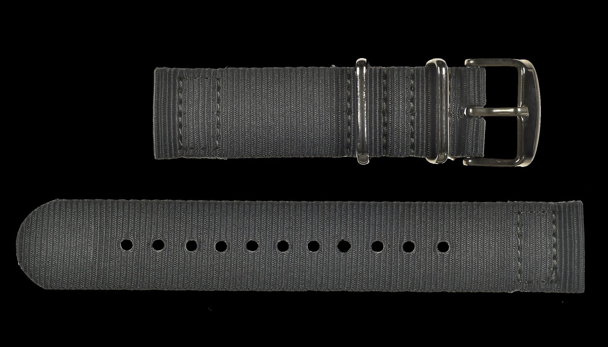 2 Piece 22mm Grey NATO Militair Horloge Strap in Ballistic N