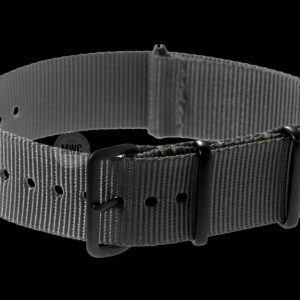 20mm Grey NATO Horloge Strap with PVD Black Covert Buckles –