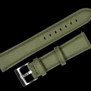 22mm Olive Green Sailcloth CORDURA® Horlogestrap – Authentie
