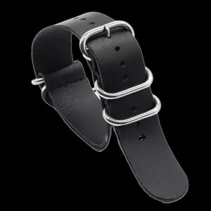18mm Black High Grade Saddle Leather Zulu Militair Horloge S